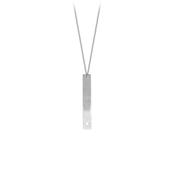 DiamondJewelryNY Silver Pendant Adj.Dbl Rectangle Lariat Necklace